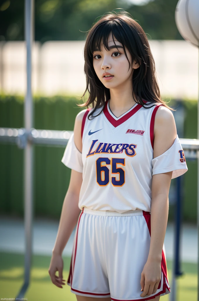 (8k, best quality, masterpiece:1.2), (realistic, photo-realistic:1.37), ultra-detailed,best quality, ultra high res, professional lighting, photon mapping, radiosity, physically-based rendering, cinematic lighting, basketball court,depth of field, sharp focus,sunbeam, good composition,(bokeh:1.2) 1girl,solo,(full body), (closed mouth),beautiful detailed eyes, pose, narrow waist,basketball uniform, black hair,messy hair,long hair floating in wind,(ulzzang-6500:1.2)
mix4, hiqcgbody
