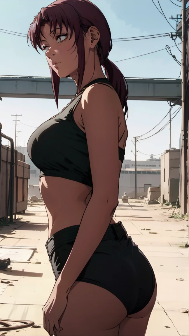 revy de black lagoon est avec elle, pleine longueur (corps entier 1.1.), fond sombre, obscurité, anatomie correcte 1.1, tient ses mains derrière son dos, anatomie correcte de la main, Très sexy, érotique, Très féminin, belle silhouette, Jambes, fesses, beau corps, cheveux roux, Yeux oranges, pose sexy, réaliste, very détaillé, détaillé body, détaillé hands, détaillé, hantai, détaillé Face, détaillé Face, Art animé, Hugh Détails, Visage très heureux, détaillé eyes, Illustration ultra fine, Meilleure ombre, détail fin, beautiful détaillé glow, beautiful détaillé, Extraordinairement beau, composition épique, Style animé. Art animé Art animé, Style animé
