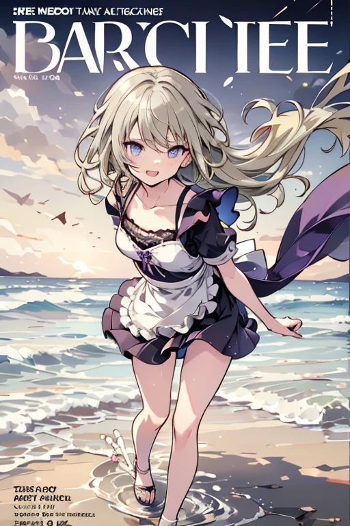 (from above:1.2),18 year old beautiful girl,Purplish blue eyes that dreamers desire,(Blonde hair) , small stature, (masutepiece:1.2, Best Quality),(finely detailed beautiful eye: 1.2),(beautifull detailed face),(perky chest:1.1),(pointed chest:1.2),(cakes magazine cover:1.5),(Best Illumination, extremely delicate and beautiful),sexy pose,Ultra Contrast,Braid a little around the ears, White long dress, (very detailed),(Raw photo, highest quality),(realistic, Photoreal:1.3), high detail, very detailed complex 3D rendering of face, (very detailed skin:1.2), dynamic angle, fire glow effect, professional lighting, side light, cinematic light, a super high resolution, 8K , best shadow, particles of light, Fine skin texture, detailed face, intricate details, Super detailed, shine, Please reconsider, full body,, beautiful face, shiny skin, thin, nice companion, delicate body, thin legs, cute apron, ((crawl on all fours:0.6)), beautiful back,little turn around, bend the body, the skirt is floating in the wind, Dark purple panties, thin Pubic hair ,highest quality, high resolution, Real World, Natural light, perfect Natural Light, ((the tip is protruding, areolas protruding)),Sweating,Wet,Wet crotch,Wet thighs,Realistic, (cute, perfect clothes: 1.3) ,narrow waist,(with sparkling eyes and a contagious smile), open mouth, looking at viewer,