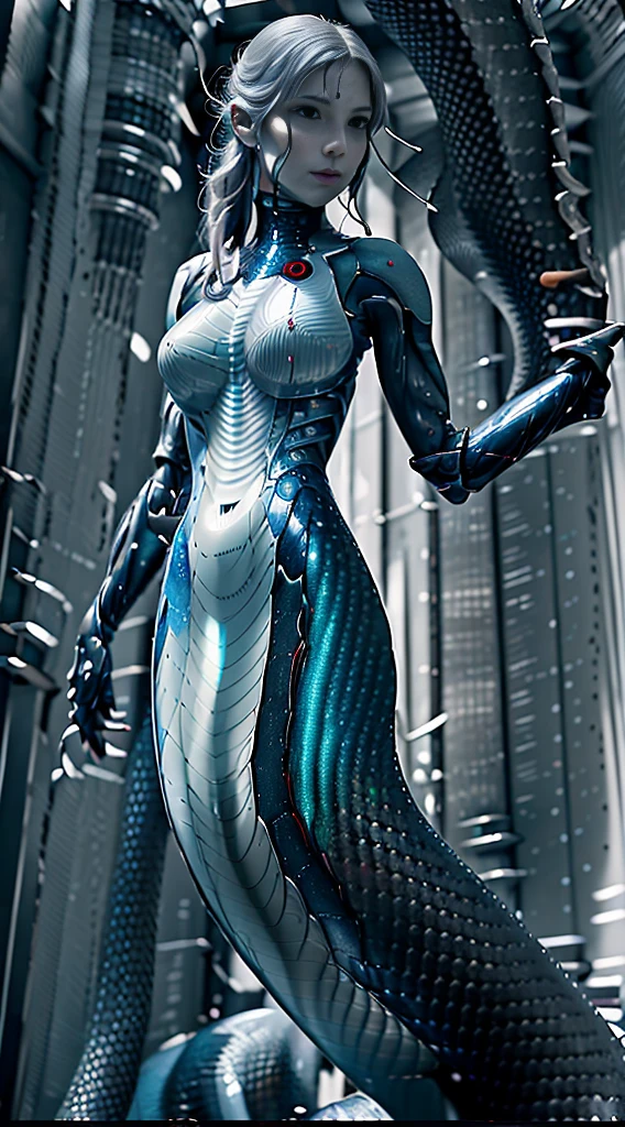 ((best qualtiy)), ((tmasterpiece)), (the detail:1.4),。.。.。.。.。.3D, A beautiful cyberpunk female image,（Elongated snake tail:1.3），mechanical snakes，sci-fy，hdr（HighDynamicRange）,Ray traching,NVIDIA RTX,Hyper-Resolution,Unreal 5,Subsurface scattering、PBR Texture、post-proces、Anisotropy Filtering、depth of fieldaximum definition and sharpnesany-Layer Textures、Albedo e mapas Speculares、Surface coloring、Accurate simulation of light-material interactions、perfectly proportions、rendering by octane、Two-colored light、Low ISO、White balance、the rule of thirds、8K raw data、