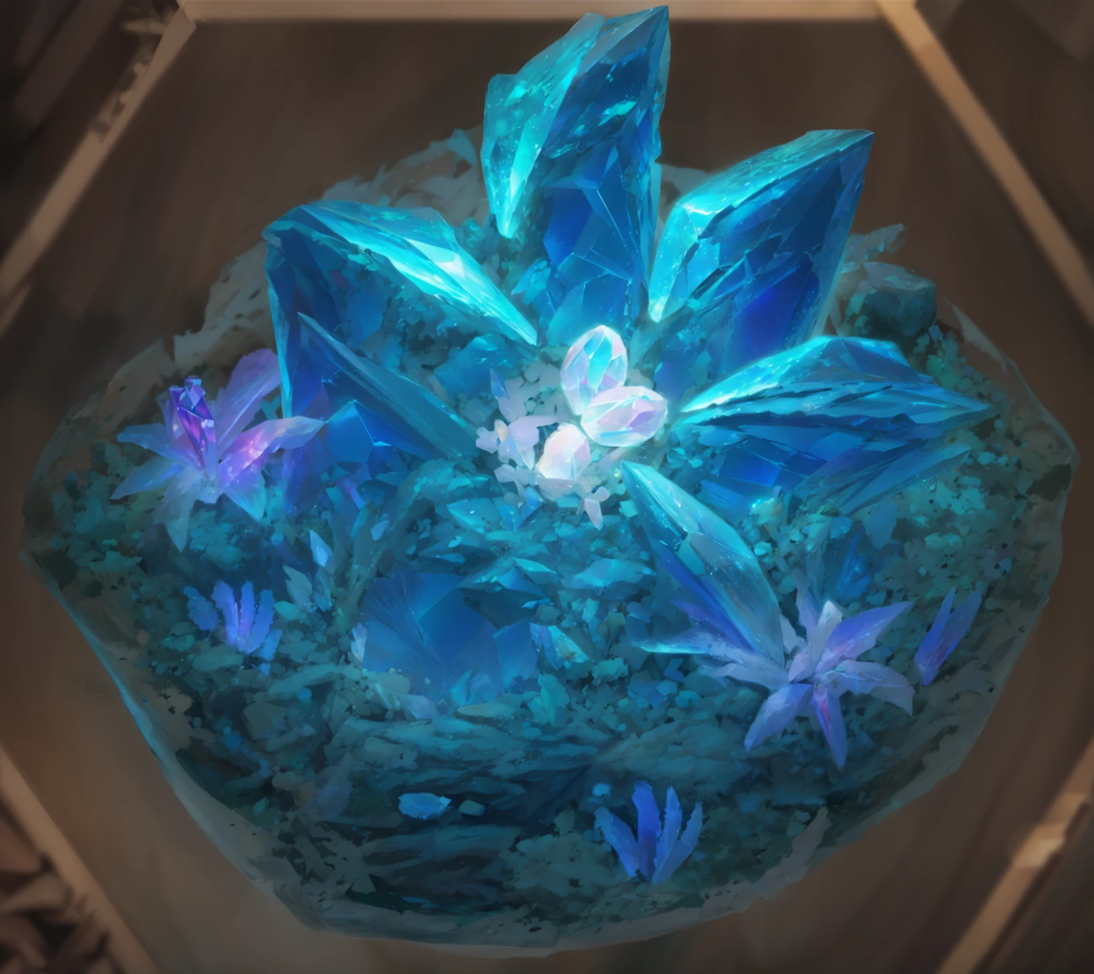 Design of crystal dragon claws formed by translucent crystals, The internal structure is clearly visible through the body. Playing with the refraction of light through crystals
