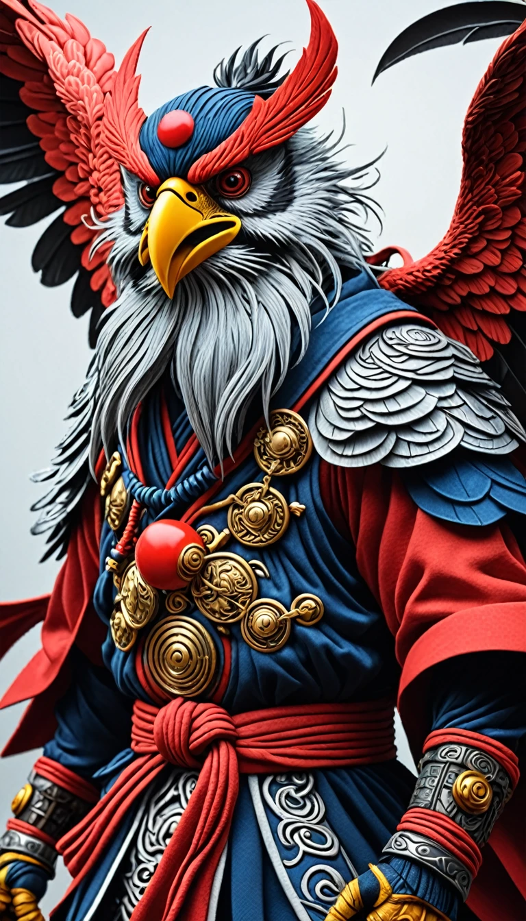 Detailed hyperrealism style photo,Fantasy,Tengu super detailed,Complex, Real