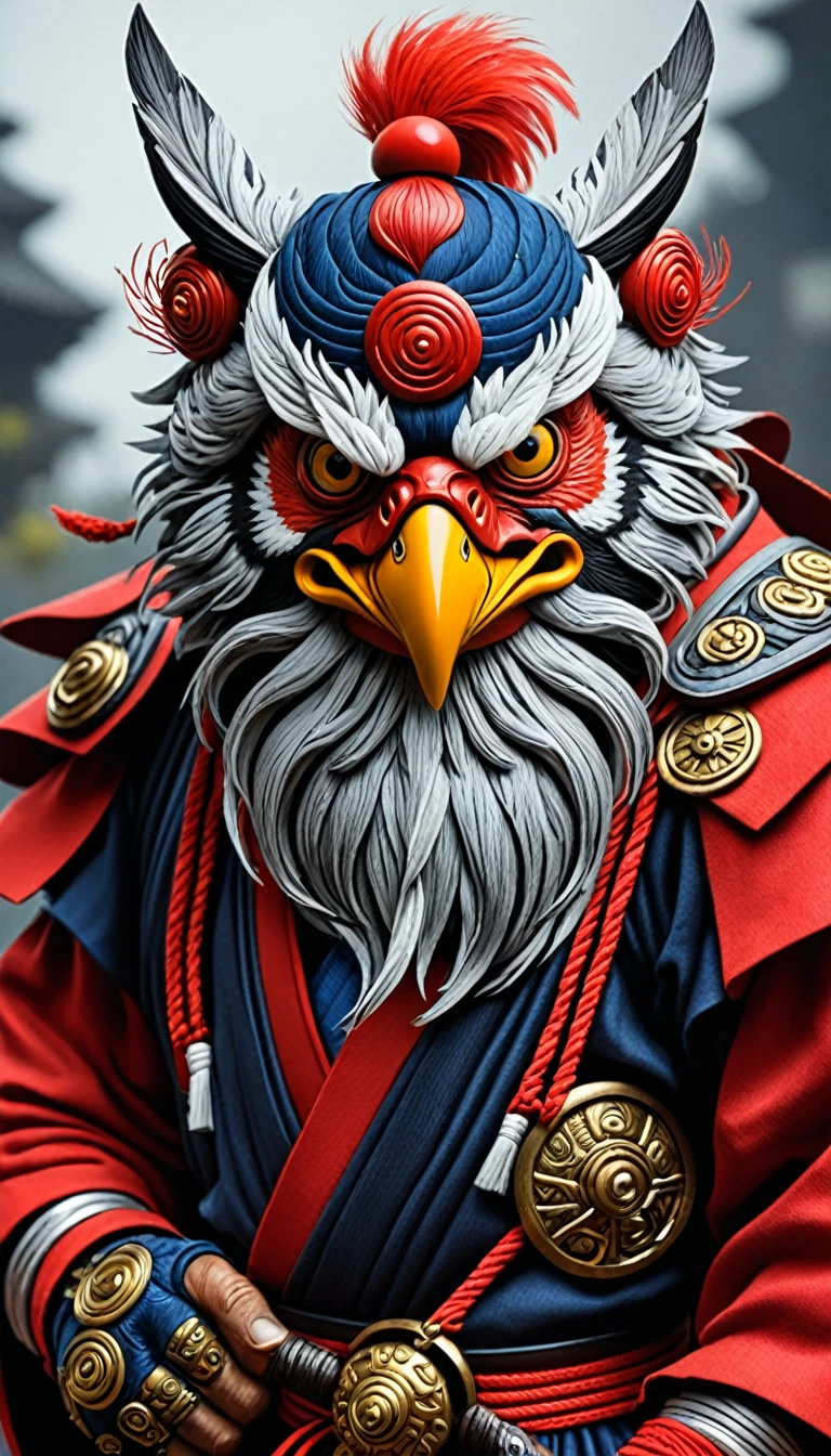Detailed hyperrealism style photo,Fantasy,Tengu super detailed,Complex, Real
