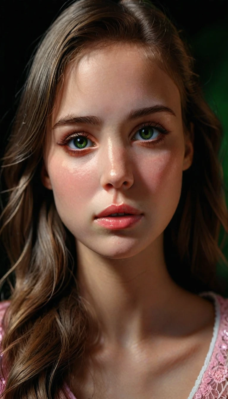 a beautiful girl(ALBA), detailed realistic portrait, female face, long brown hair, green eyes, perfect skin, pink lips, realistic, photorealistic,4k, highest quality, best quality, masterpiece, detailed description, cinematic lighting, dramatic lighting, dramatic shadows, radiant skin, glowing skin, hyperrealistic, intricate details, sharp focus, vibrant colors, vivid colors, lifelike, ultra detailed, hyper detailed, exquisite, virtually indistinguishable from photograph, photorealistic rendering, hyper realistic, photographic quality, sophisticated, elegant, timeless, sophisticated, glamorous, alluring, captivating, stunning, gorgeous (Stable Diffusion Model:ICBINP - "I Can't Believe It's Not Photography" - Final:1.0)