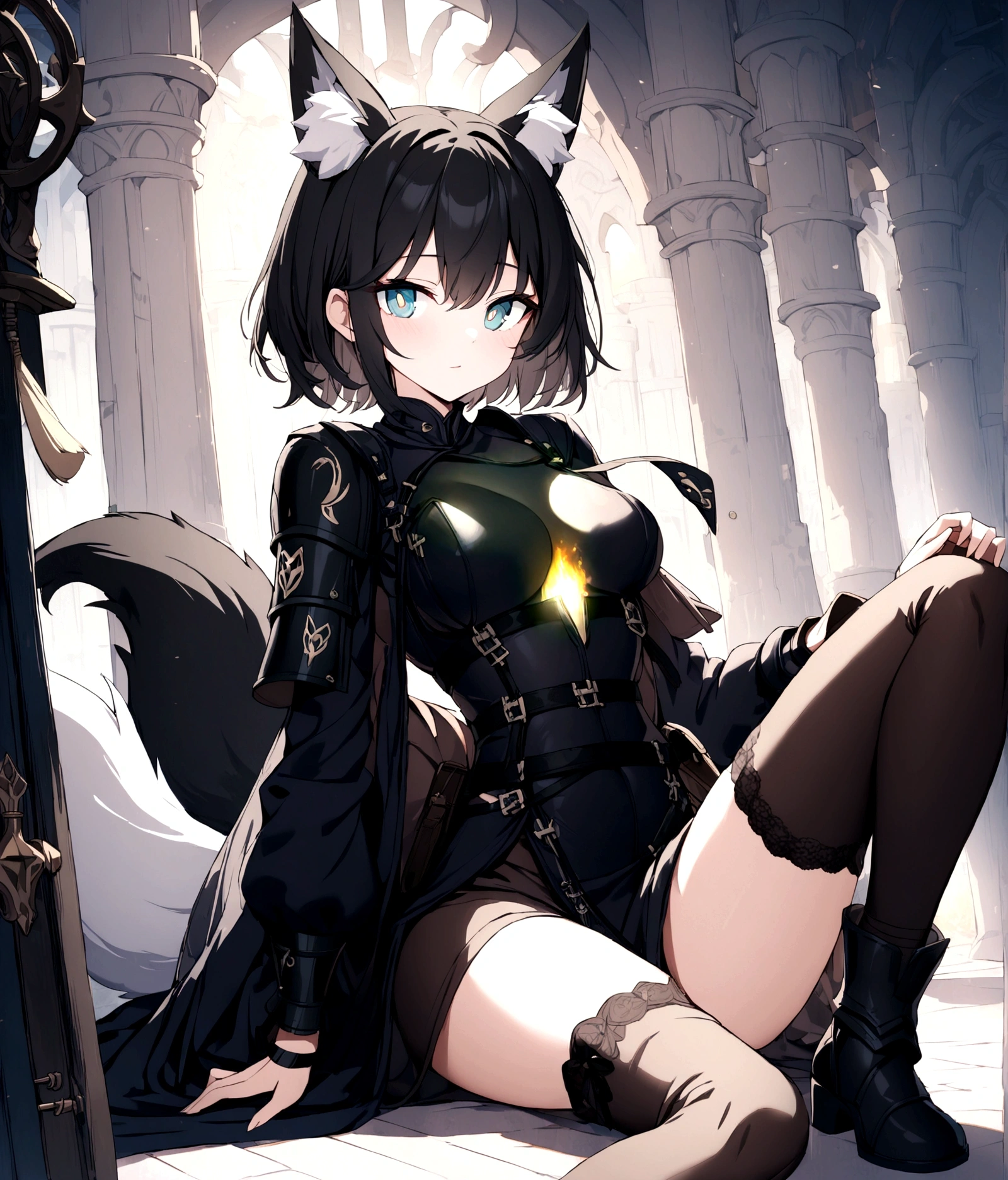 black fantasy, medieval adventurer armor