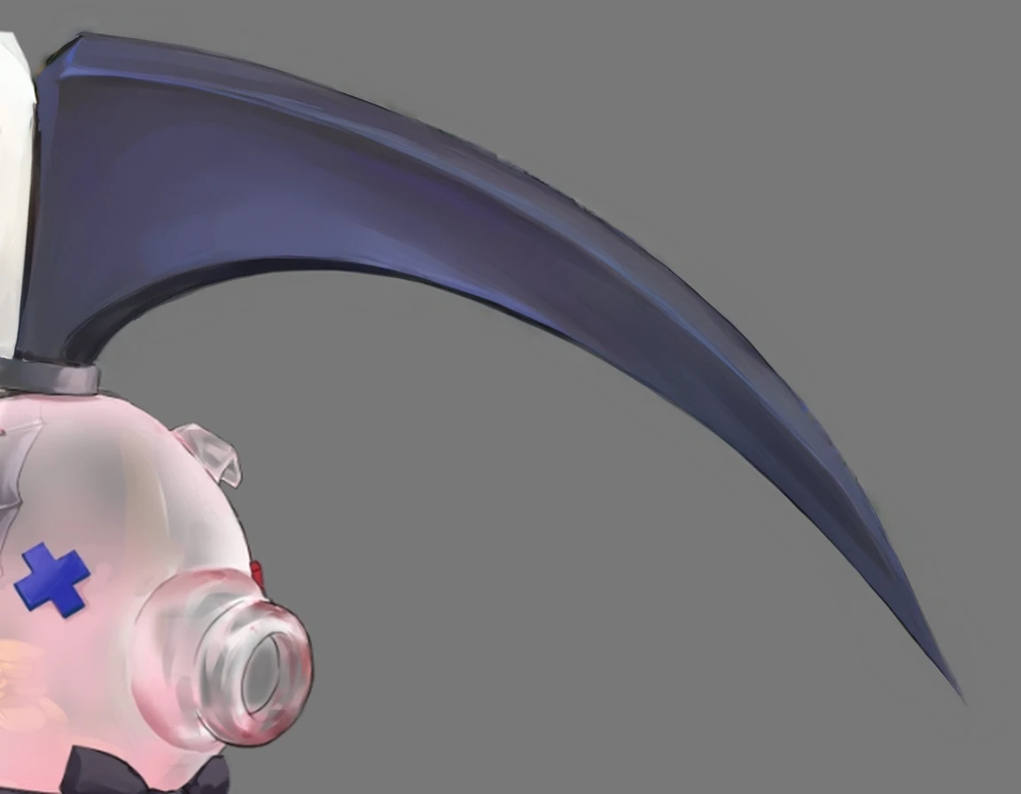 masterpiece, best quality, high details, grey background, no humans, solo, scyther{1.5}, raytraced blade, ultra detail. digital painting, fine details, high resolution and detail,