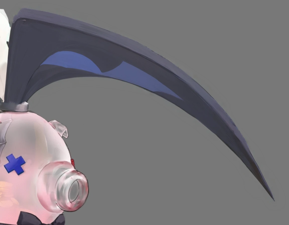 masterpiece, best quality, high details, grey background, no humans, solo, scyther{1.5}, raytraced blade, ultra detail. digital painting, fine details, high resolution and detail,