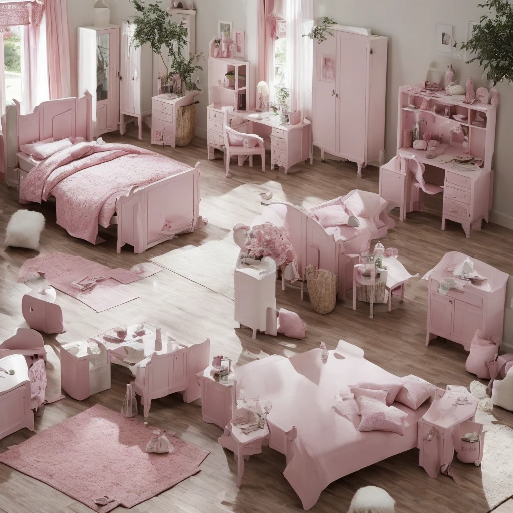 A warm girly pink room,Bed, desk and wardrobe are all available,