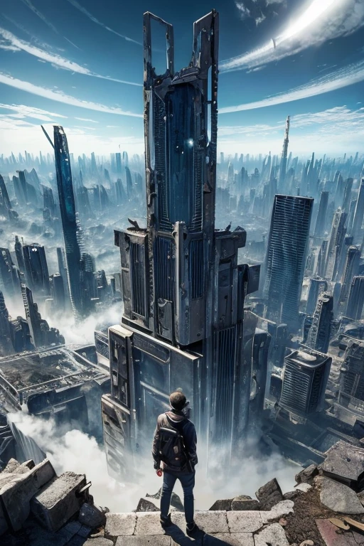 Highest quality、A ruined futuristic city、dim、Surrealism