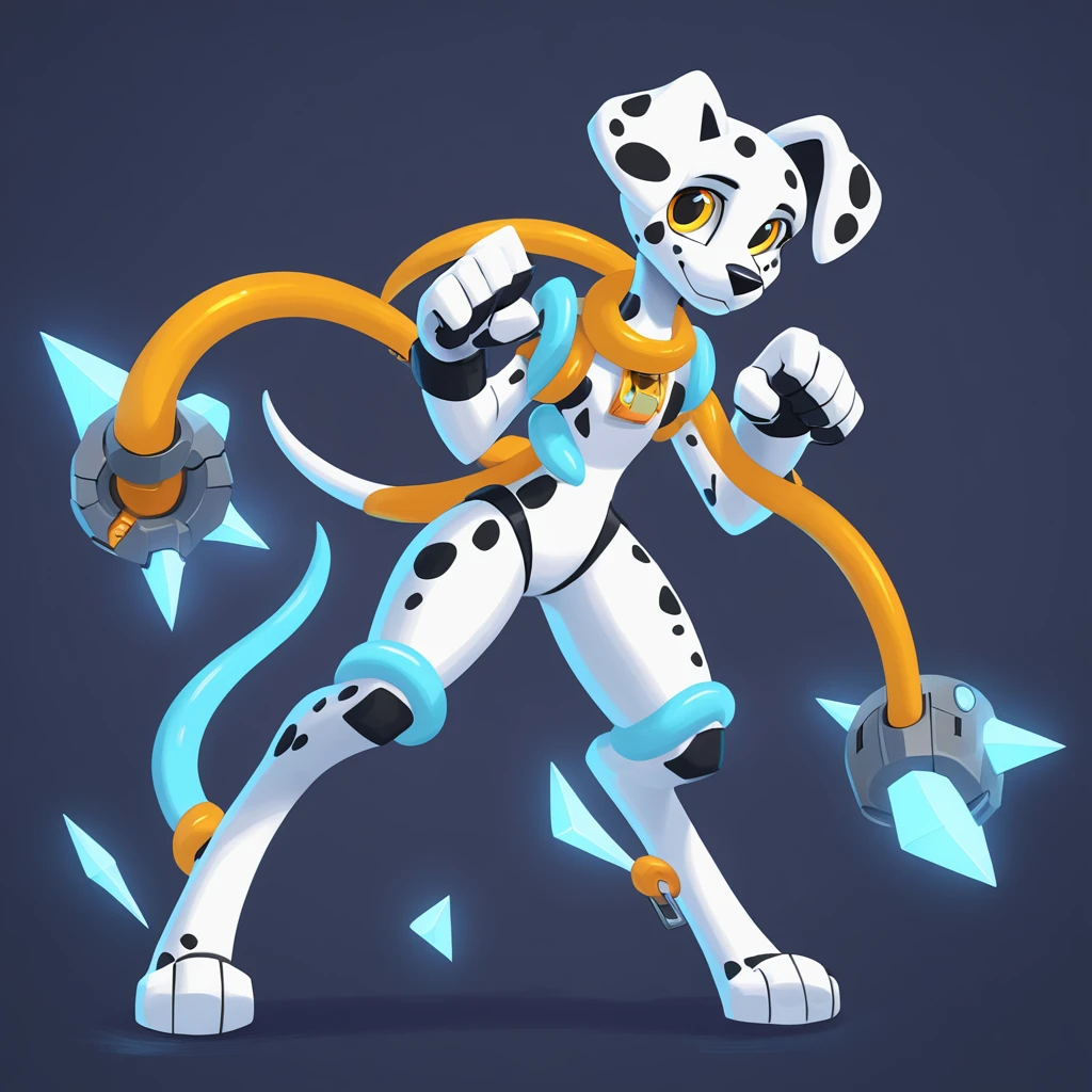 Mechagun Wielder in tentacle dalmatian art style