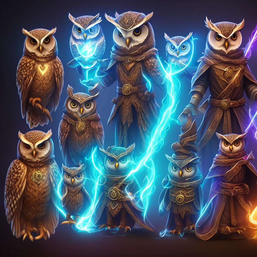 Owl, aura, mage