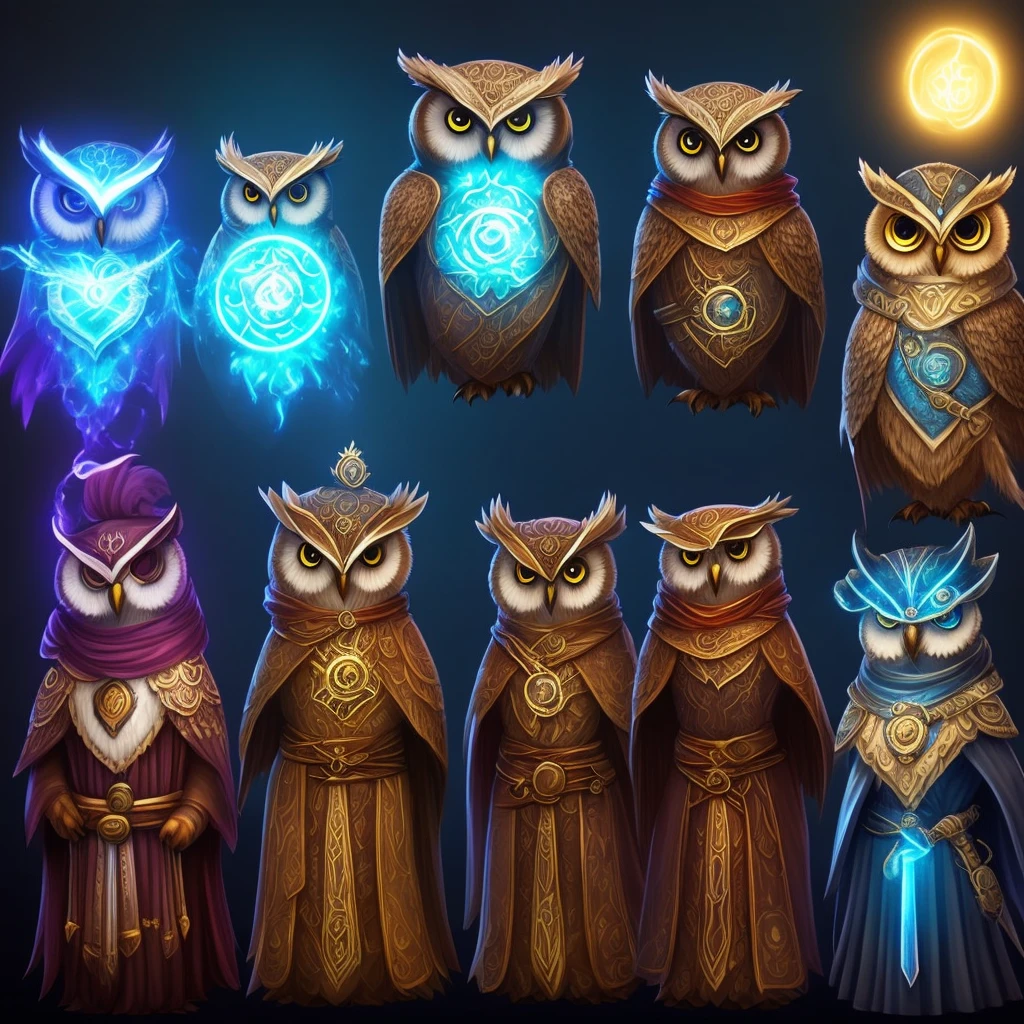 Owl, aura, mage