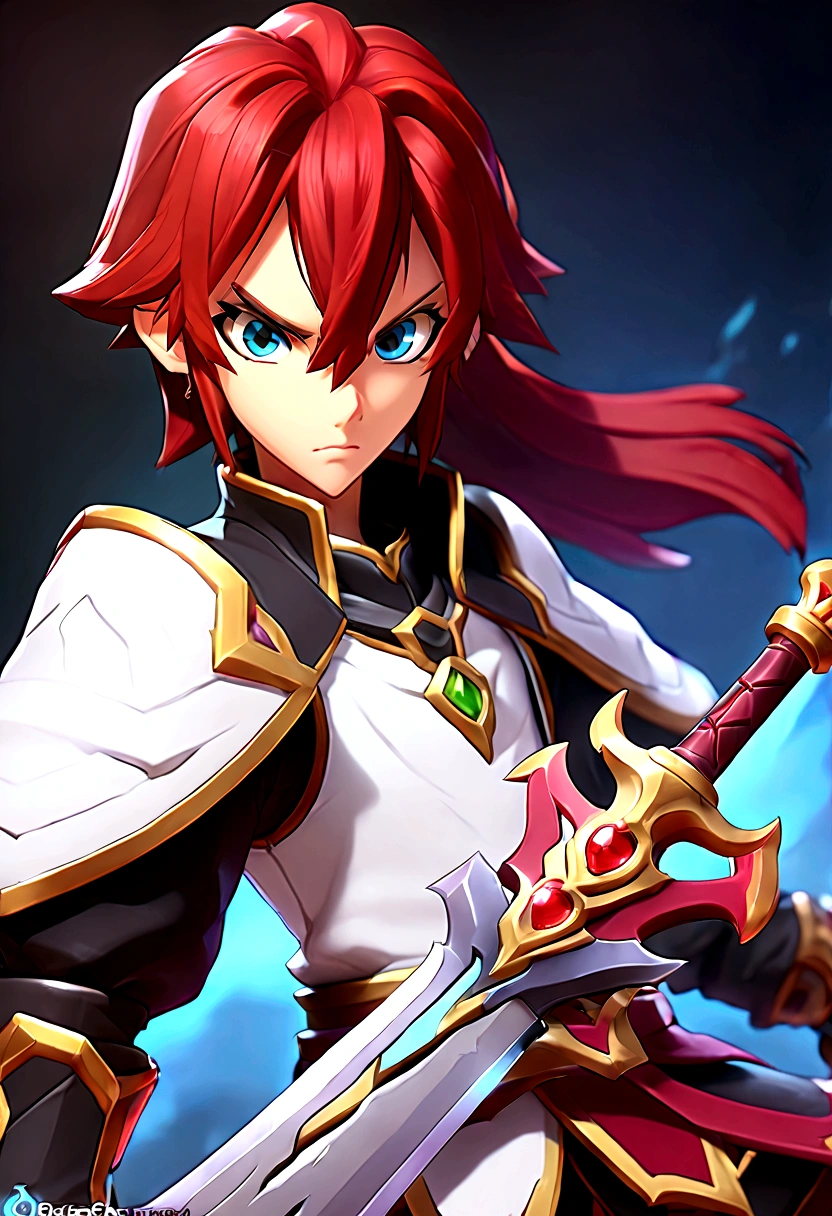 Elsword, redhead, great sword,