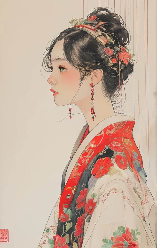 On a bright red campus"YES"Character、papercutcd, 1girl, cute face, white background、(​masterpiece、top-quality、top-quality、Official art、Beautifully Aesthetic:1.5)、Painterly、sketch、Texture、超A high resolution、solo、Beautuful Women、A highly detailed、(Fractal Art:1.1)、(colourfull:1.1)(florals:1.6)、The most detailed、(zentangle:1.2)、(Dynamic Poses)、(Abstract background:1.3)、(shinny skin)、(Many colors:0.8)、(earrings:1.4)、(feather pen:0.9)、Taisho romance