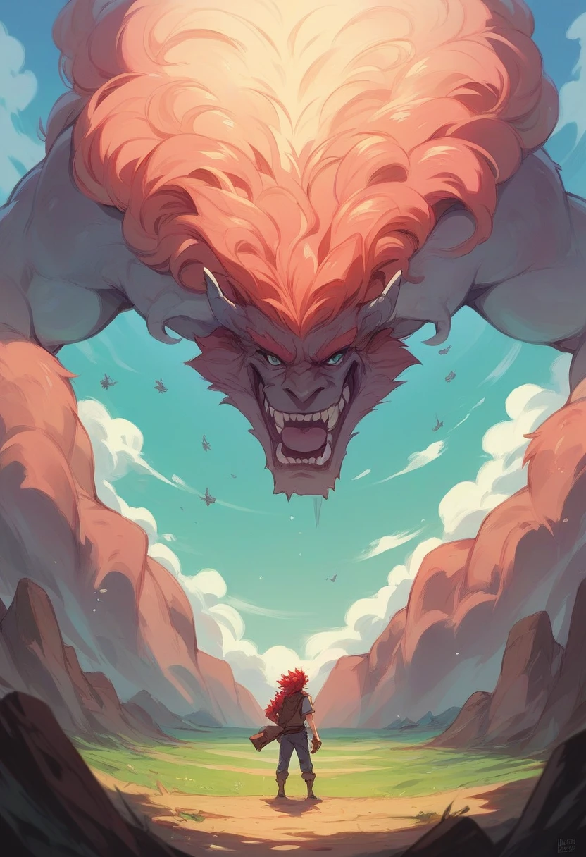 very, with red hair , giant,