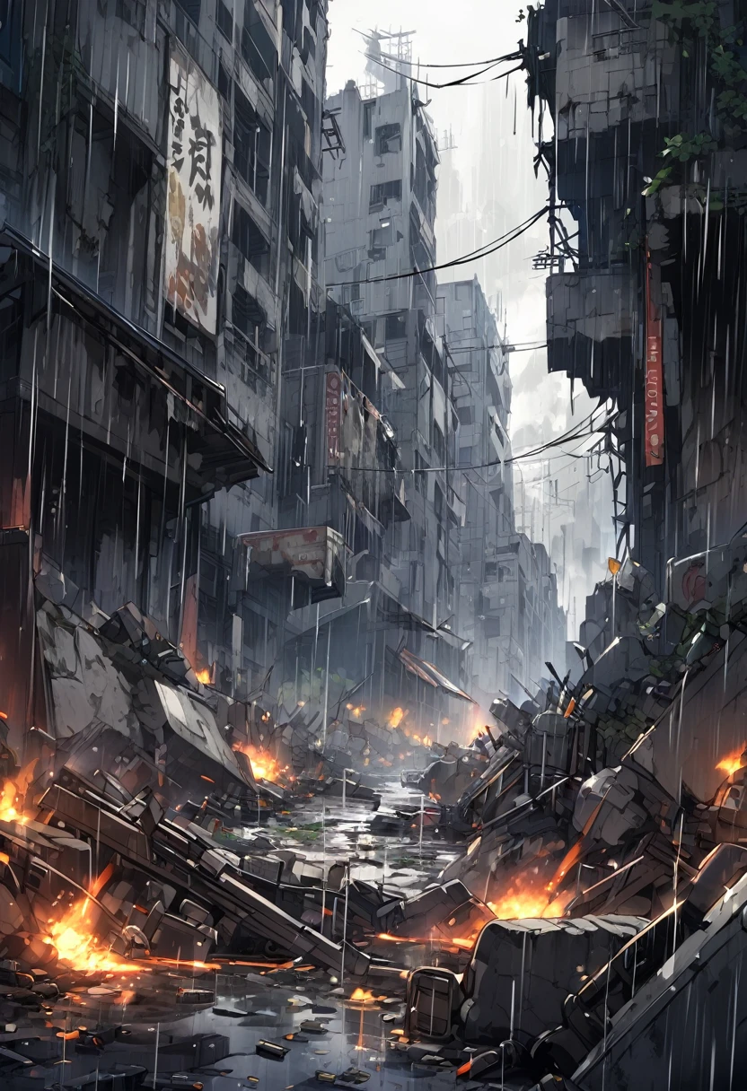 In the rain of bullets、Ruined City