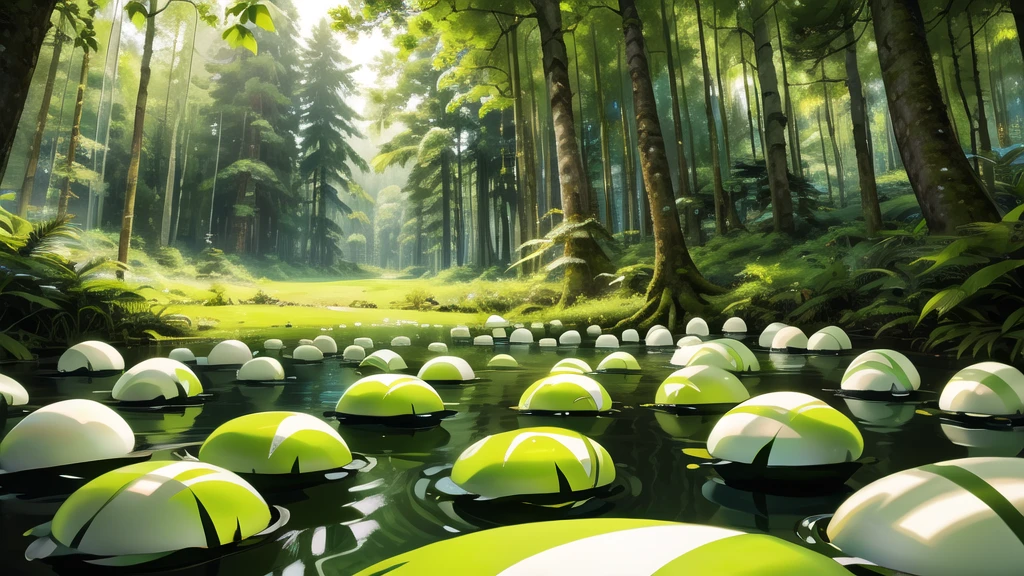 amezon forrest rainforest, Big white eggs in the middle of the forest