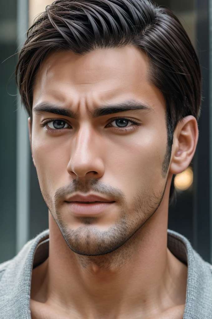 A high resolution image of a anime character, handsome, man, calm, high quality, close up to face, 