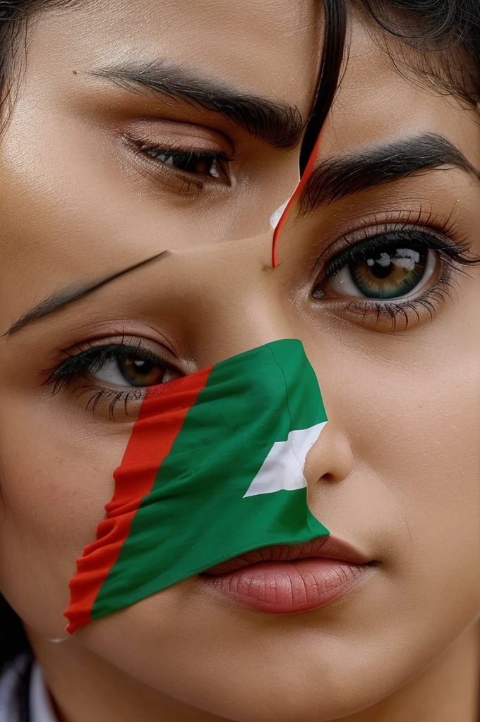 "Create an AI-generated image that symbolizes India's support for Palestine. Incorporate elements such as the Indian and Palestinian flags, people showing solidarity, and symbols of peace and unity. The image should convey a message of empathy and support, emphasizing the strong bond between the two nations."