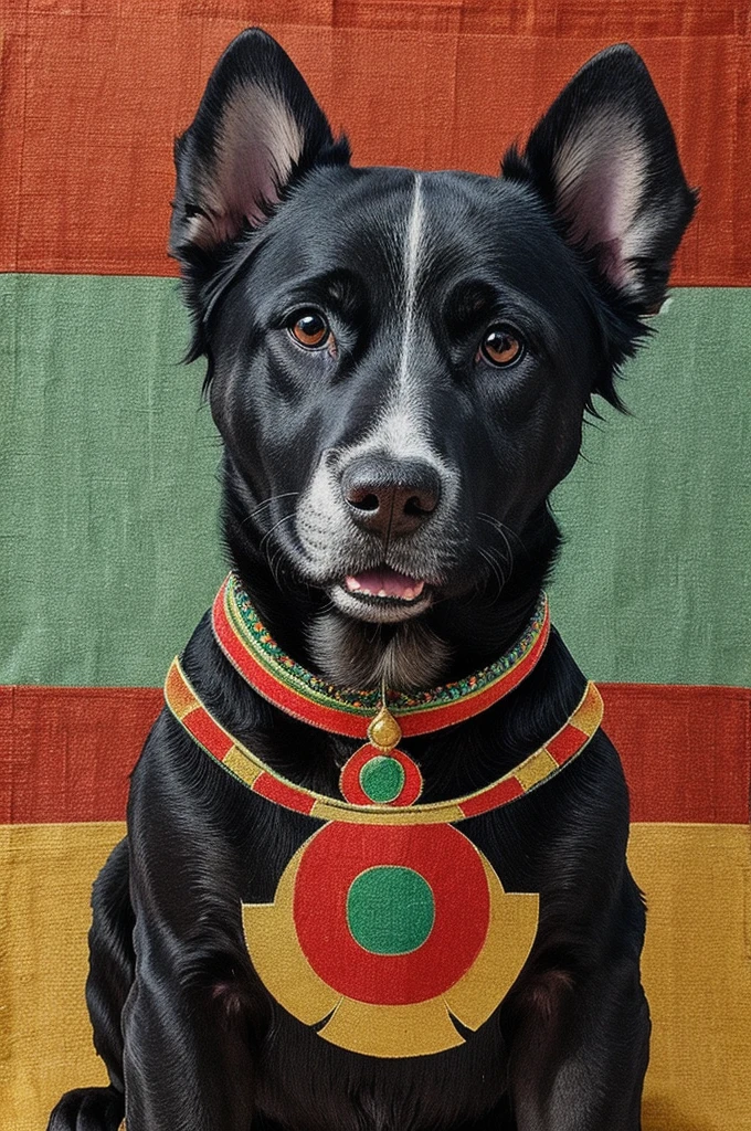 Create a dog in thangka art outline