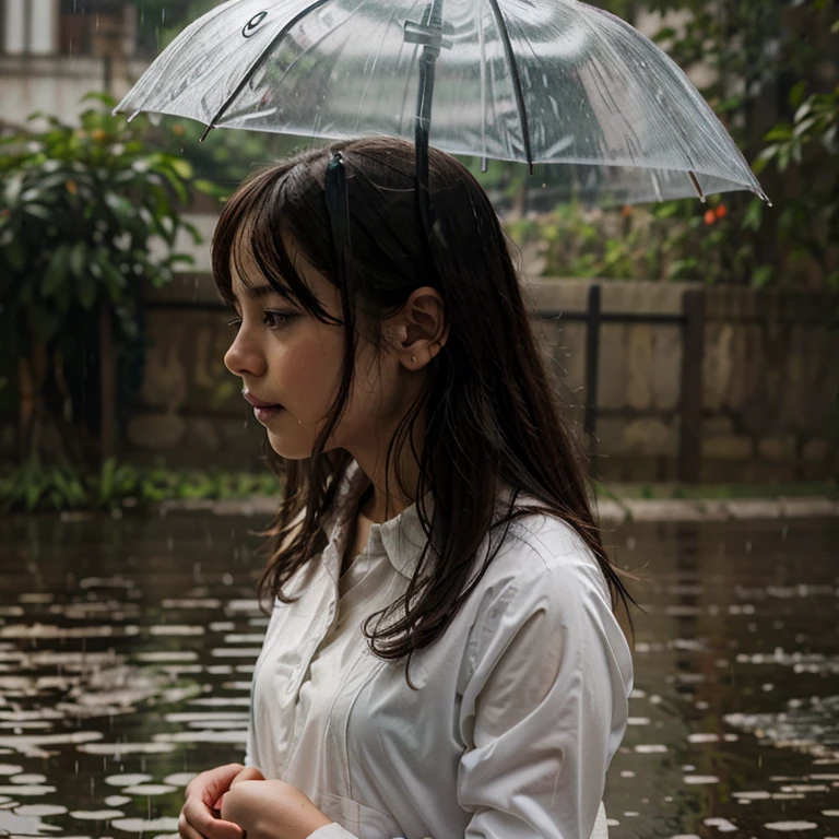 Illustration for the story girl in the rain