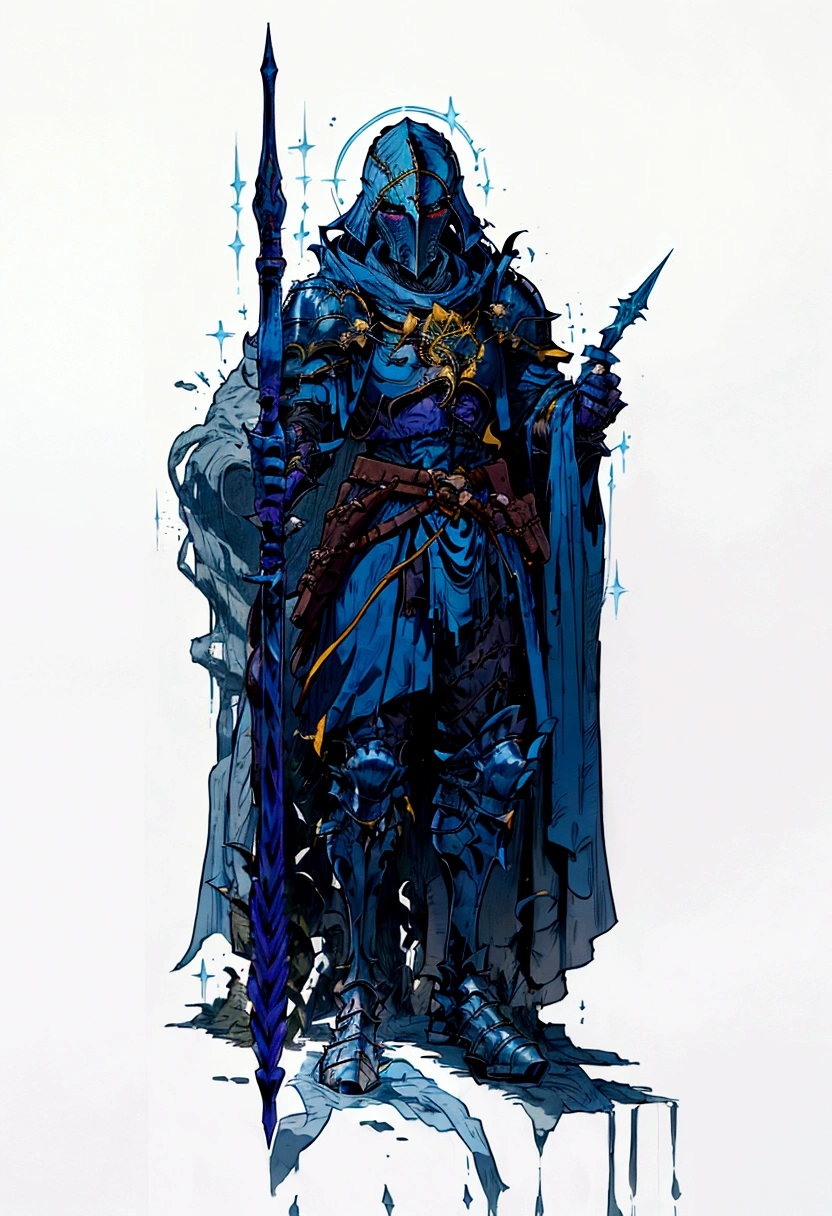 a close up of a person in a costume holding a staff, picture of a male cleric, steel inquisitor from mistborn, d&d dark sun character art, arsen lupin as a paladin, fantasy ttrpg villain, arcane wizard x boba fett, complex fantasy character, from pathfinder, flowing robes and leather armor