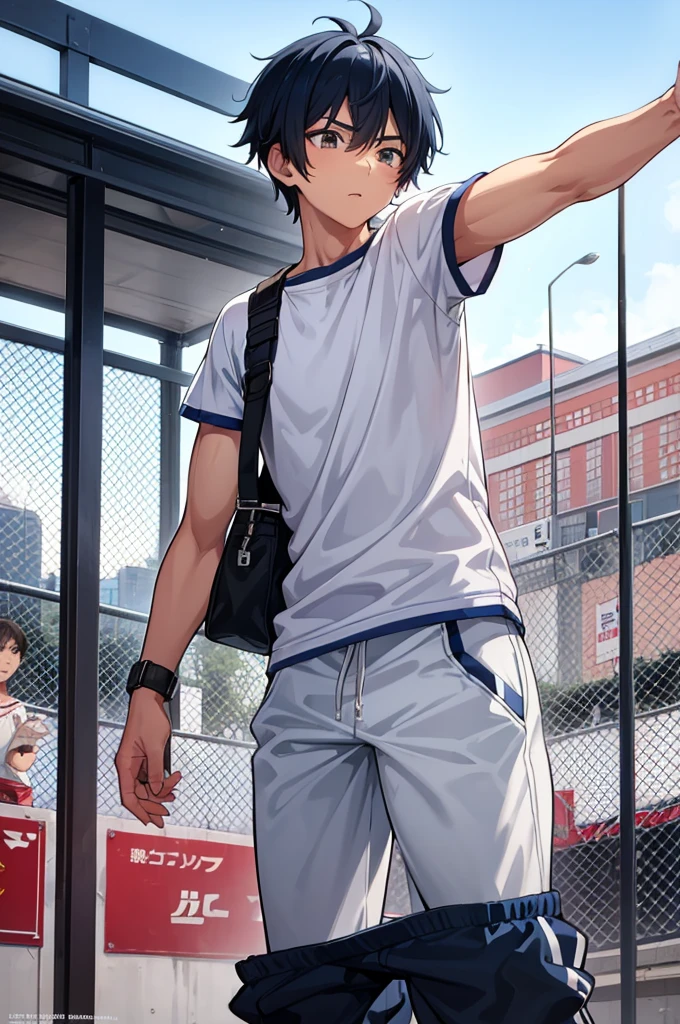 Male Focus,cool,Refreshing athletic guy,boy,boys,charm,main character,youth,Japanese high school student style,Magazine talent style,Slim figure,Casual clothes,Smooth,Skin texture,Functional beauty,Moe,Action,Vibrancy,Breeze,Dust,Natural light,face,hand,eye,Biologically correct,
