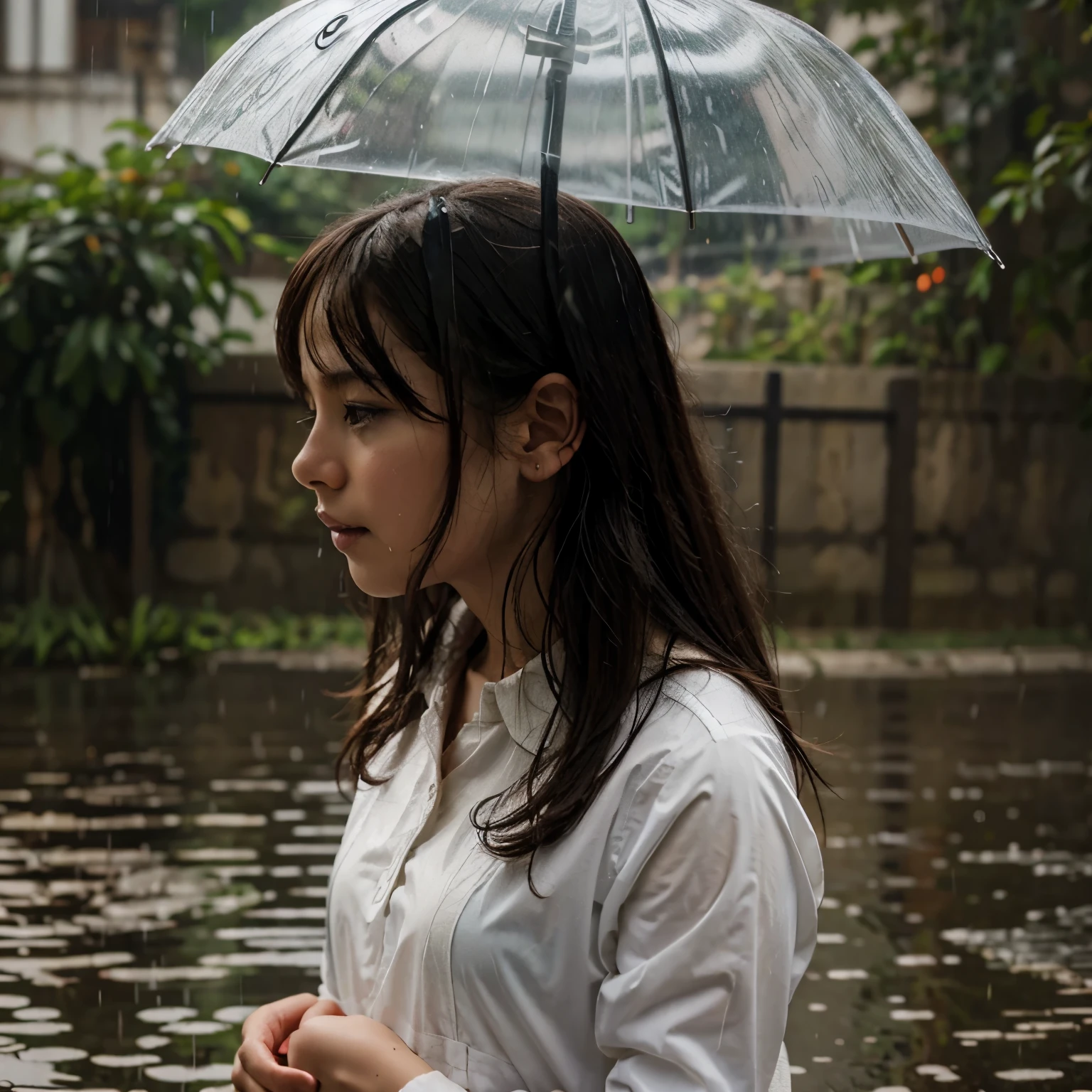 Illustration for the story girl in the rain
