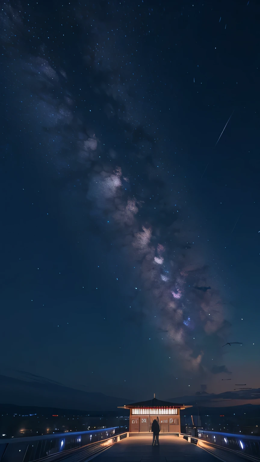 Standing on the summit、四方八方に広がる大パノラマのStar空を見渡す。Because almost no light from the ground reaches、Star々The light of the。山の稜線がStar空に溶け込み、流れStarが静かに夜空を横切る。