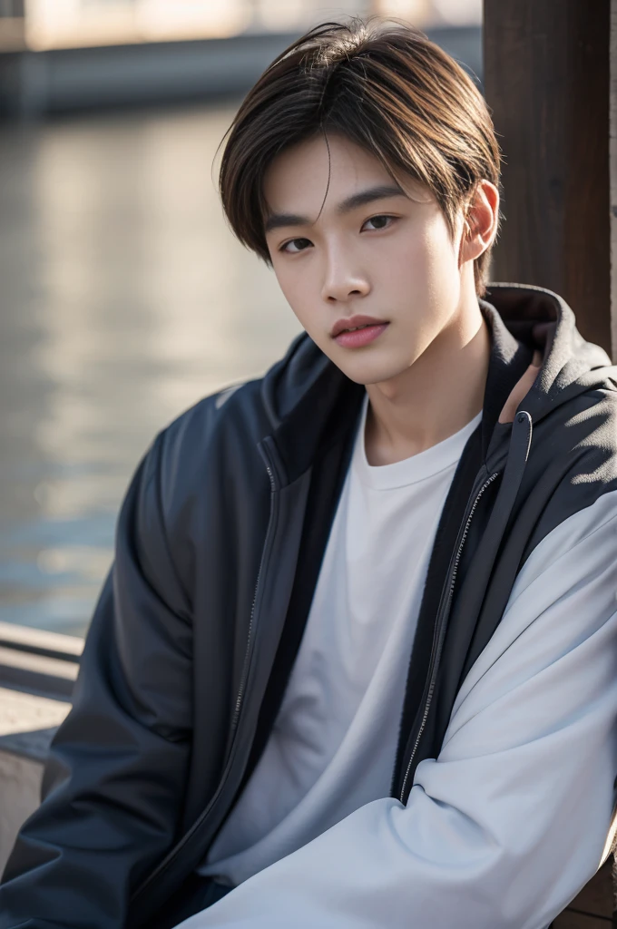 20-year-old handsome guy,looking to the camera,frontage,high qulity,tmasterpiece,8K.4K,1080P,Light-sensitive,Flood