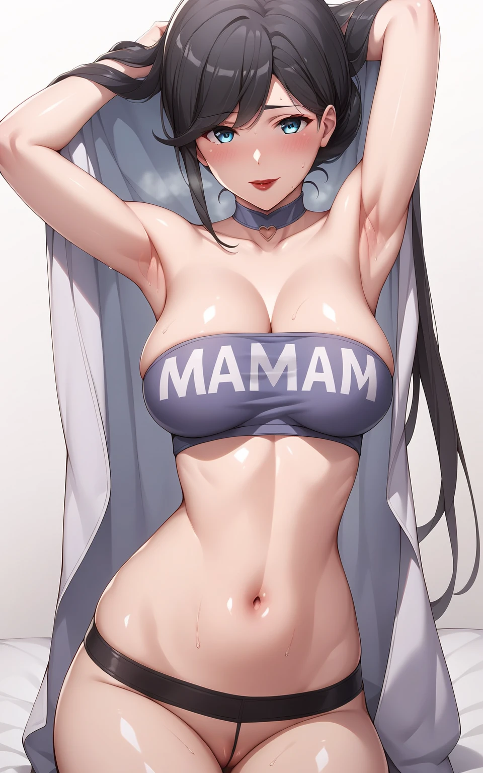 score_9, score_8_up, score_7_up, score_6_up, uncensored, mrs yukinoshita, black hair, hair bun, red lips, blue eyes, naughty face, makeup, shiny skin, sweating, steaming body, happy, heavy breathing, detailed body, detailed eyes, BREAK (masterpiece:1.2), best quality, high resolution, unity 8k wallpaper, (illustration:0.8), (beautiful detailed eyes:1.3), extremely detailed face, perfect lighting, extremely detailed CG, (perfect hands, perfect anatomy), hearts, pleasured, Expressiveh, ass, 1girl, sweat, hood, looking_back, back, blush, jacket, looking_at_viewer, rating:questionable, solo, pants, indoors, sitting, from_behind, embarrassed,
