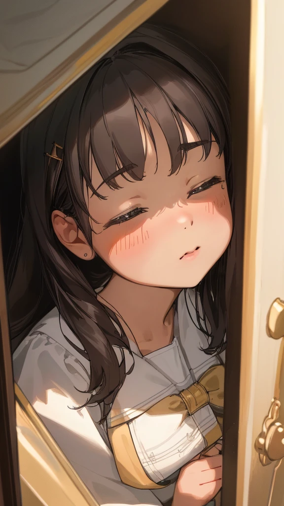 {{{{{Kindergarteners,,12 year old cute very young ,very cute baby face,}}}}}{{{detailed face,close eyes,}}},in the room,sunlight{{{masterpiece}}}, {{{hyperrealistic}}},{{{best quality}}},{{{ultra-detailed}}},{illustration}, {{{an extremely delicate and beautiful}}},{{{extremely detailed CG}}}