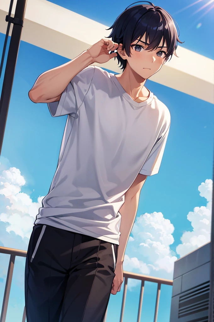 Male Focus,4K,8K,cool,Refreshing athletic guy,boy,boys,charm,main character,youth,Japanese high school student style,Magazine talent style,Slim figure,Casual clothes,Smooth,Skin texture,Functional beauty,Moe,Action,Vibrancy,Breeze,Dust,Natural light,face,hand,eye,Biologically correct,More than one person,,,,,