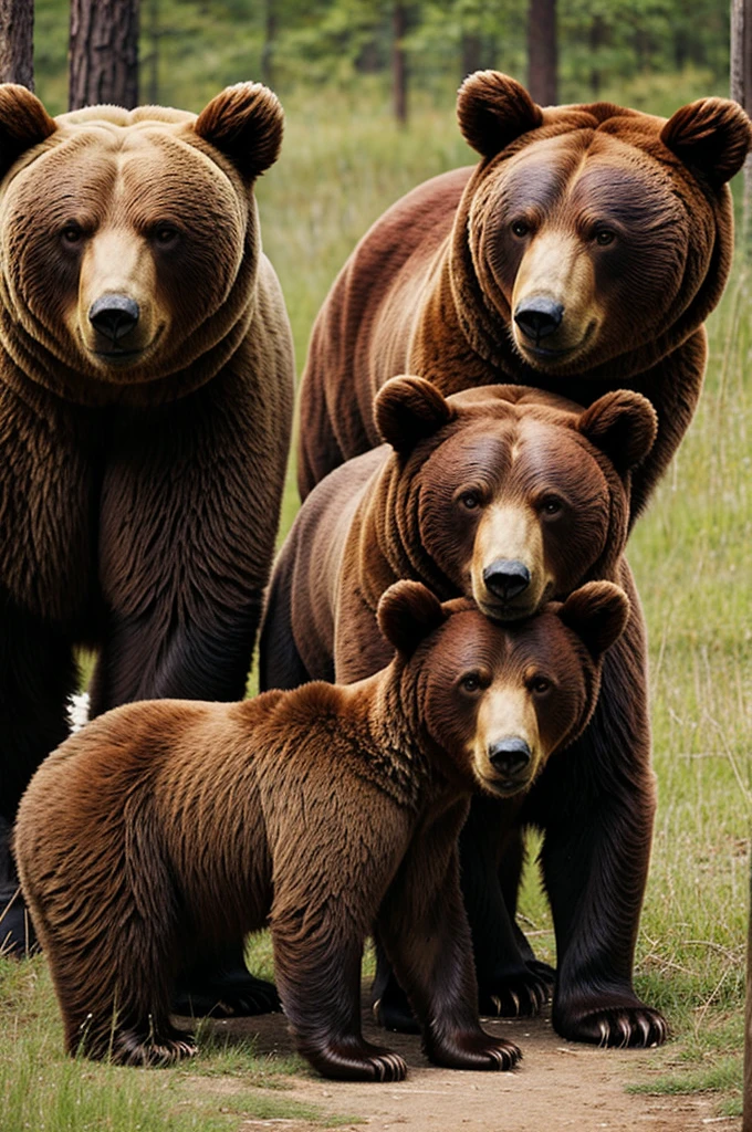 Please generate two bears, a mother and a daughter bear.