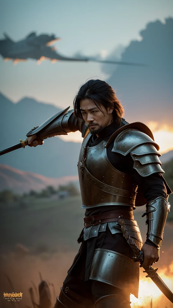1. **Choosing a heroic pose**:
- 「A warrior standing bravely on the battlefield、Or capture the moment when a sword or spear is ready.。」
2. **A majestic angle**:
- 「The warlord was photographed from an angle looking up at him from below.、Emphasizes intimidation and strength。」
3. **Use of light**:
- 「Using the golden hour light of the evening and morning、Highlighting the details of the warlords。Backlighting emphasizes the silhouette、Create a dramatic effect。」
4. **Background Selection**:
- 「Battlefield landscape and castle in the background、Add blue sky、Make the warriors stand out。」
5. **Equipment details**:
- 「The texture of the armor and weapons is depicted in detail.、Gives a sense of realism and solidity。」
6. **Filters and Editing**:
- 「Use filters to adjust color and contrast、Make your images more appealing。特にシャープネスを上げてHighlighting the details of the warlords。」