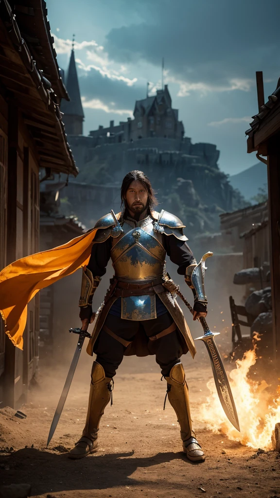 1. **Choosing a heroic pose**:
- 「A warrior standing bravely on the battlefield、Or capture the moment when a sword or spear is ready.。」
2. **A majestic angle**:
- 「The warlord was photographed from an angle looking up at him from below.、Emphasizes intimidation and strength。」
3. **Use of light**:
- 「Using the golden hour light of the evening and morning、Highlighting the details of the warlords。Backlighting emphasizes the silhouette、Create a dramatic effect。」
4. **Background Selection**:
- 「Battlefield landscape and castle in the background、Add blue sky、Make the warriors stand out。」
5. **Equipment details**:
- 「The texture of the armor and weapons is depicted in detail.、Gives a sense of realism and solidity。」
6. **Filters and Editing**:
- 「Use filters to adjust color and contrast、Make your images more appealing。特にシャープネスを上げてHighlighting the details of the warlords。」