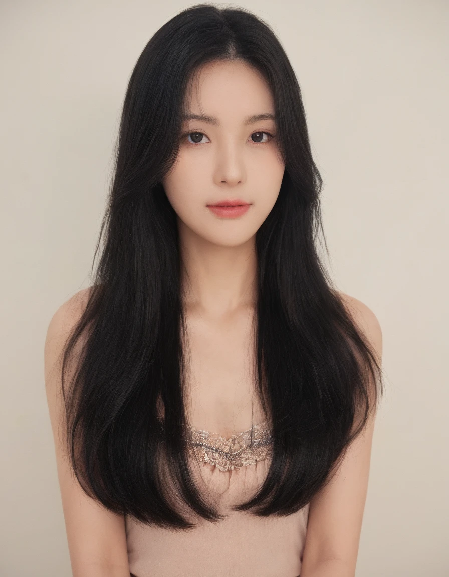 Best Quality, 8k, Masterpiece, (Portrait: 1.3), (photo realistic:1.4), (hyper realistic:1.4), Sharp Focus, looking at viewer, (smoother lighting:1.1), (increase cinematic lighting quality:0.9), realistic lighting, backlighting, light on face, ray trace, (brightening light:1.2), (Increase quality:1.4), sharp detail, (best quality real texture skin:1.4), finely detailed eyes, black_eyes, finely detailed face, 25 year old Korean woman