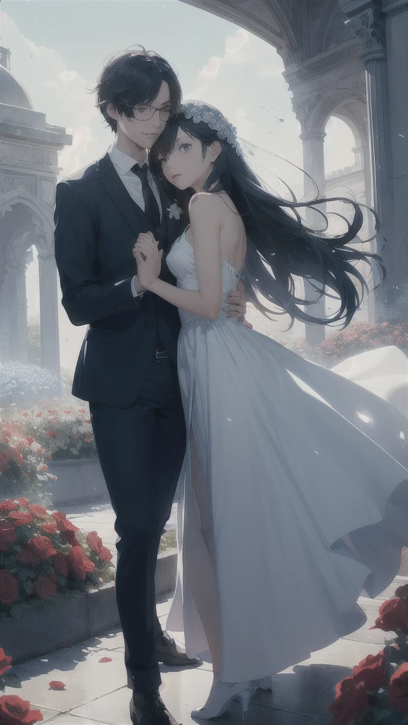 Behance HD, meteors, comets, shooting stars, sadness, ugliness, pain, romantic atmosphere, couple cuddling, strolling through a sea of roses, under a blue sky with white clouds, feel the romantic theme of Valentine’s Day.