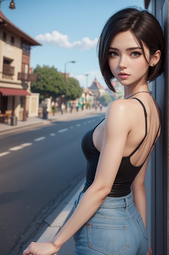 Create 3d female character, shorth hair , Disney pixel