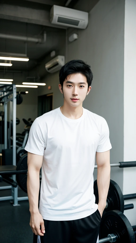 (Refreshing handsome man, Just like a Korean idol, A kind smile), (Gym, Sportswear, Gymのトレーナー)