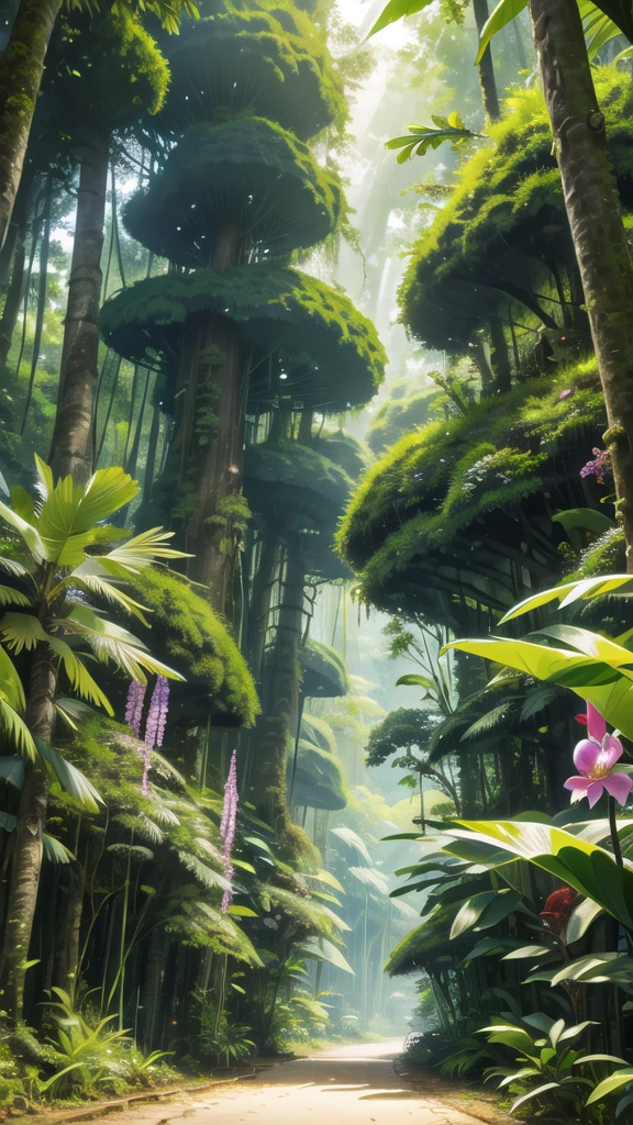 amezon forrest rainforest, Big orchid in the middle of the forest