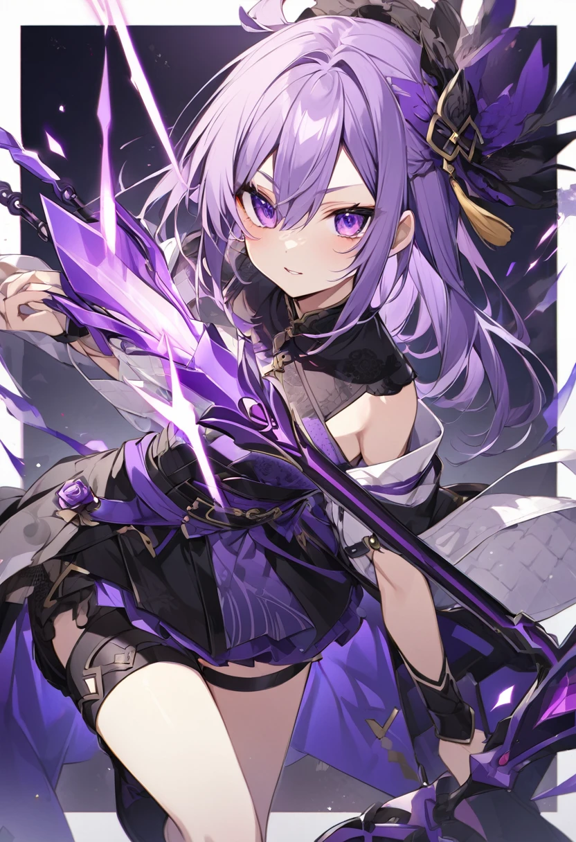 Keito。Purple Eyes。Purple Hair。Purple Spear