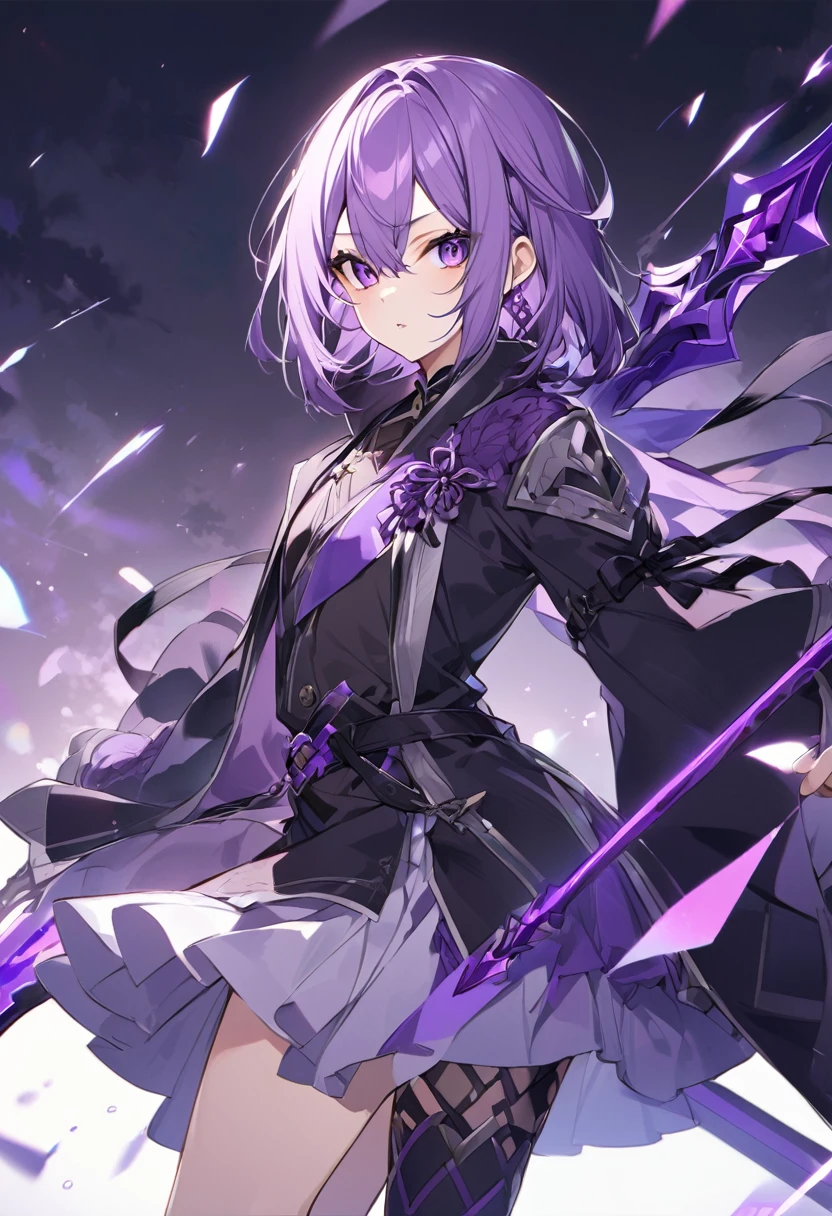 Keito。Purple Eyes。Purple Hair。Purple Spear