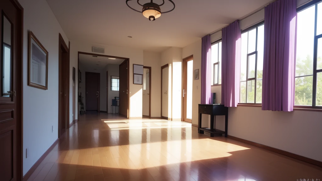 (masterpiece,Highest quality),1 ,whole body,lure,(Light purple hair),Short Hair,Large Breasts,Curly Hair, ((黒のwhole bodyタイツ)),Open jacket,Swimwear,Hallway of the apartment,
