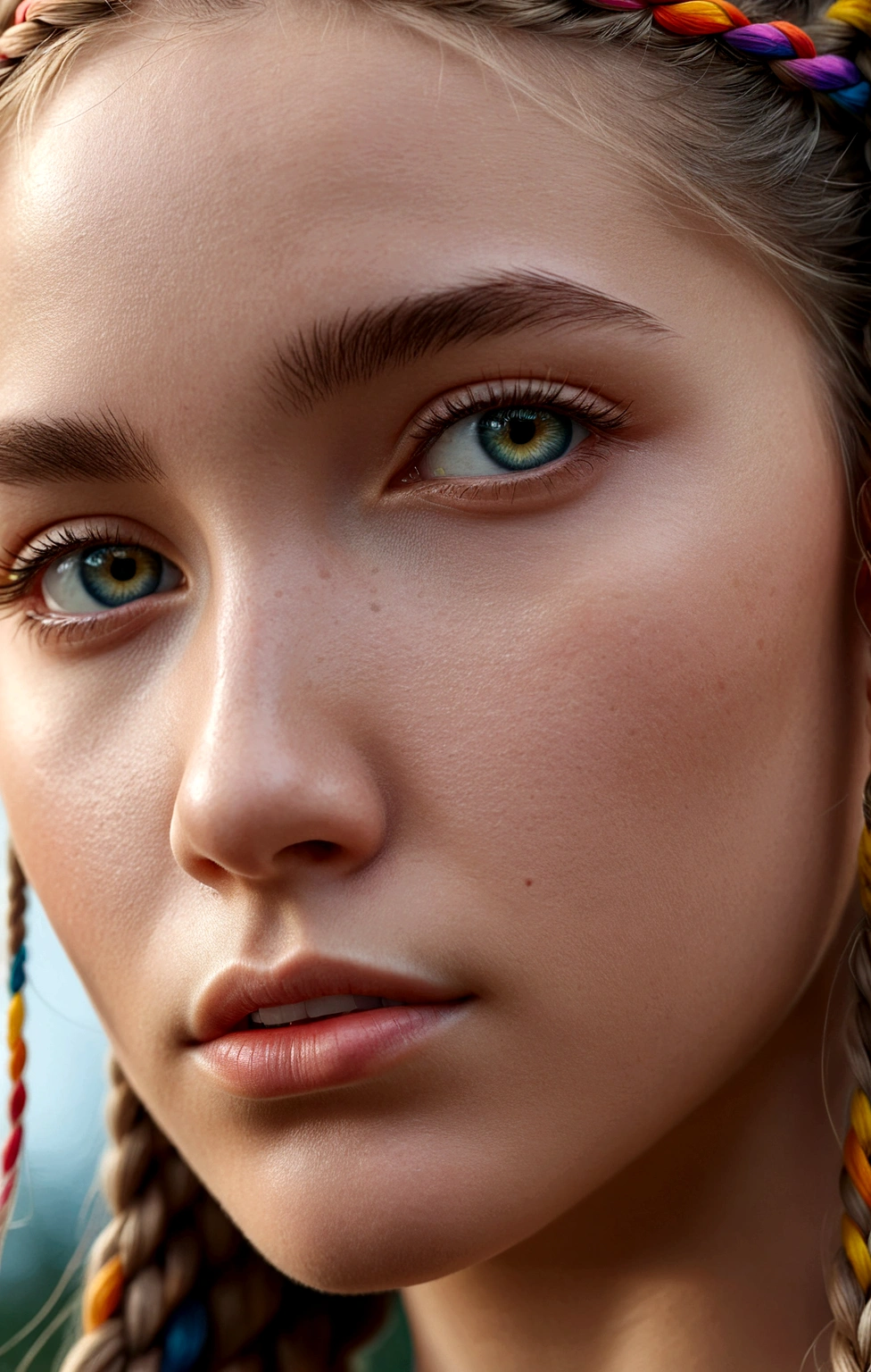 1girl, face, macro pixel art, single long braid hair, close up, intricate, super detailed, 8k