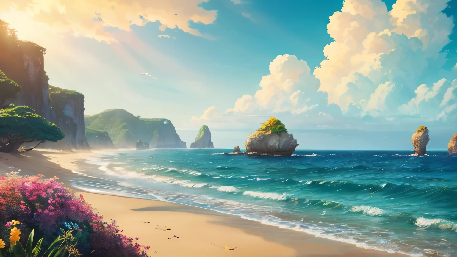 masterpiece,Highest quality,Official Art,Highly detailed CG Unity 8k wallpaper,Outdoor, animal, Ocean,sunlight,Studio Ghibli,Warmth,Kiki's Delivery Service,Townscape,Stockholm,Sweden