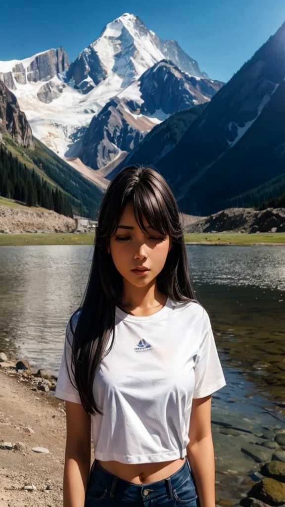 Close her eyes and change her clothes into dress