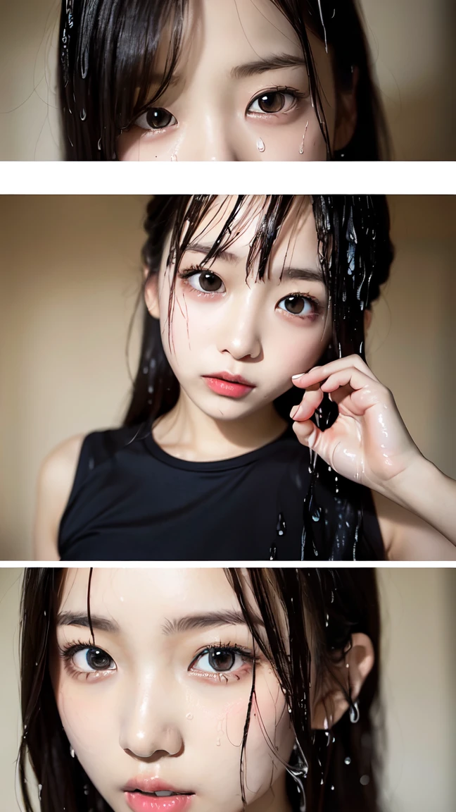 run-6500-v1.1, (RAW Photos:1.2), (Realistic), Beautiful detailed girl, Very detailed目と顔, Beautiful and beautiful eyes, Large file size, High resolution, Very detailed, Highest quality, [masterpiece:1.6], Consciousness upward, Very detailed, CG, finely, Highest quality, 8k wallpaper, Cinema Lighting, 1 girl, 17 years old, Perfect figure, Large and firm breasts、【Huge 、Heavy chest】、Cute droopy eyes、Beautiful big eyes、Sweaty and wet、【sexual excitement:1.6】、(My whole body is wet:1.2)、There&#39;The light in my eyes、short hair、high school girl、(Japanese School Swimsuit、Navy blue one-piece swimsuit、Navy blue Japanese student swimsuit:1.3)、Pool、Dynamic pose、Huge Rim Figure
