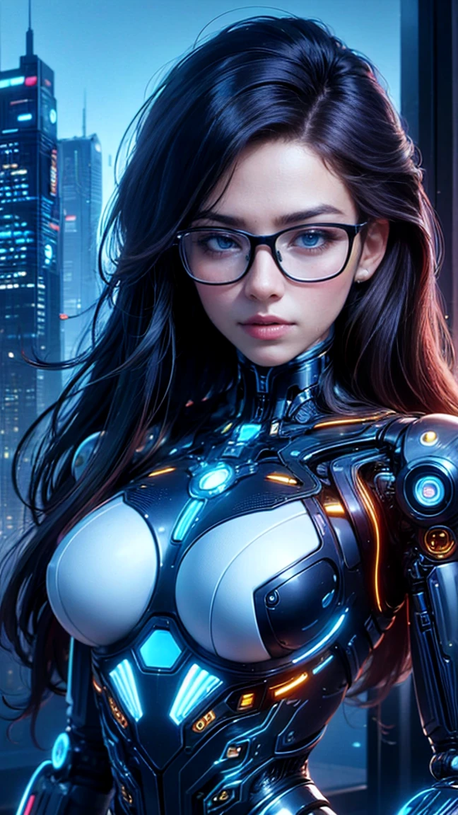 Realistic full-body portrait of a young woman, 20 years old. perfect body, realistic perfect body composition, wet body in rain, waterfall scene. realistic beautiful blue eyes, cool face, fair skin, good looking, tattoo art, sexy sexy liquid acrylic outfit, glasses, warm dreamy light, volumetric light, adventure style pulp, dynamic gradients, vivid colors, illustration, highly detailed vector curves, simple, smooth and clean, vector art, smooth, vibrant colors, artwork, character design kiss, wet gouache. High image quality, meticulous detail, perfect realistic work