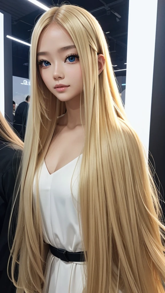 AI-like beauty Fair skin Long Hair blonde 1 person bright